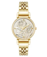 Anne Klein Women's Quartz Floral Gold-Tone Metal Alloy Watch, 30mm