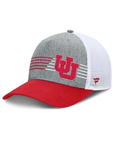 Fanatics Men's Heather Gray/Red Utah Utes Profile Trucker Adjustable Hat