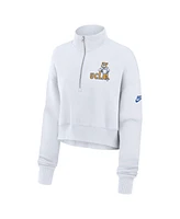 Nike Women's White Ucla Bruins Legacy Elevated Logo Cropped Half-Zip Sweatshirt