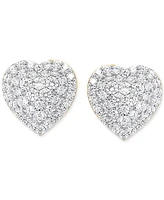 Forever Grown Diamonds Lab Diamond Heart Cluster Stud Earrings (2 ct. t.w.) Sterling Silver or 14k Gold-Plated