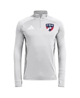 Adidas Men's Silver Fc Dallas 2025 Quarter-Zip Long Sleeve Training Sweatshirt