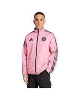 Adidas Men's Pink/Black Inter Miami Cf 2025 Anthem Reversible Full-Zip Jacket