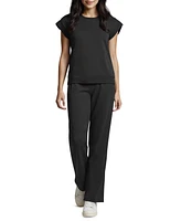 Three Dots Women's Diana Crewneck Cap-Sleeve T-Shirt