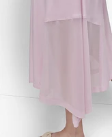 Dkny Women's Handkerchief Hem Mixed Media Maxi Skirt