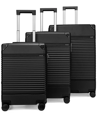 Elle Belleville 3-Piece Expandable Retro Spinner Luggage Set