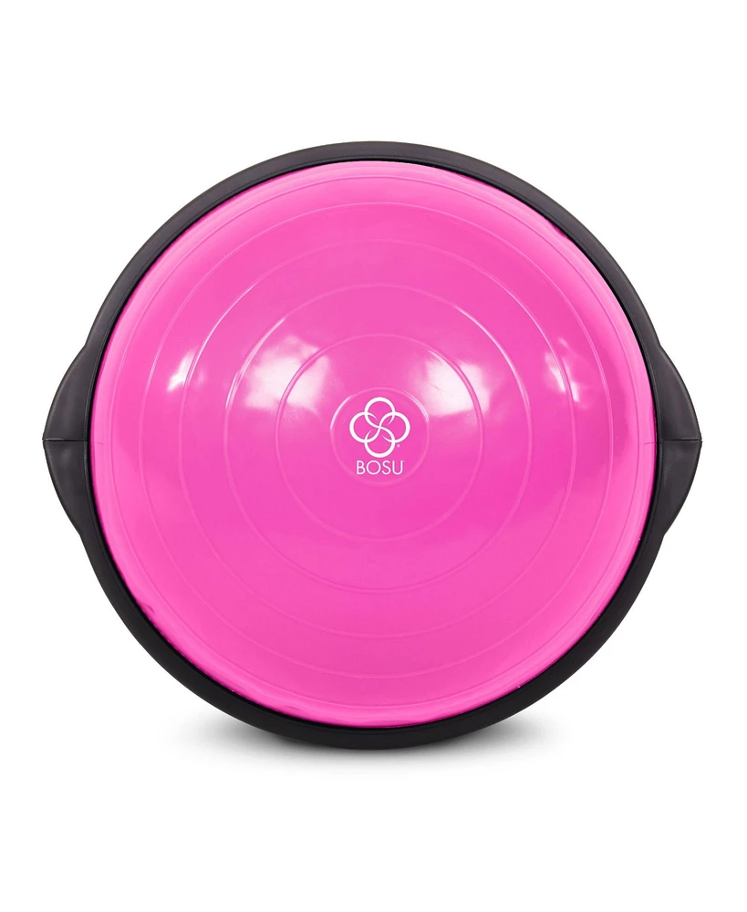 Bosu 20 Inch Dynamic Non-Slip Travel Size Home Gym Balance Ball Pod Trainer for Strength and Flexibility with 6 Rubber Feet and Hand Pump, Pink