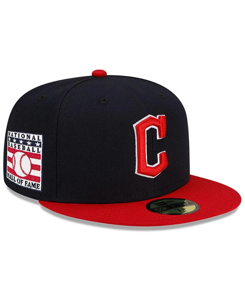 New Era Men's Navy/Red Cleveland Guardians National Baseball Hall of Fame 59FIFTY Fitted Hat