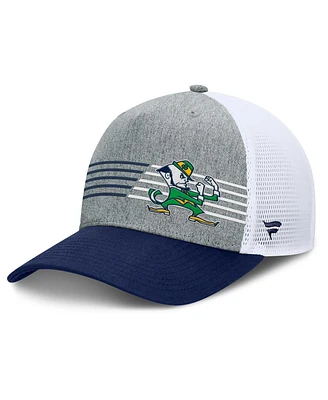 Fanatics Men's Heather Gray/Navy Notre Dame Fighting Irish Profile Trucker Adjustable Hat