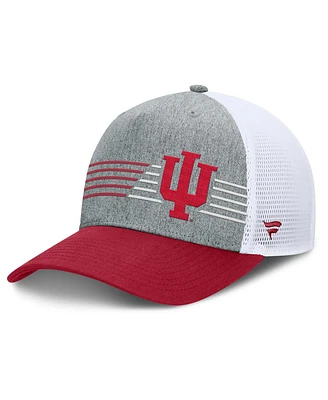 Fanatics Men's Heather Gray/Crimson Indiana Hoosiers Profile Trucker Adjustable Hat