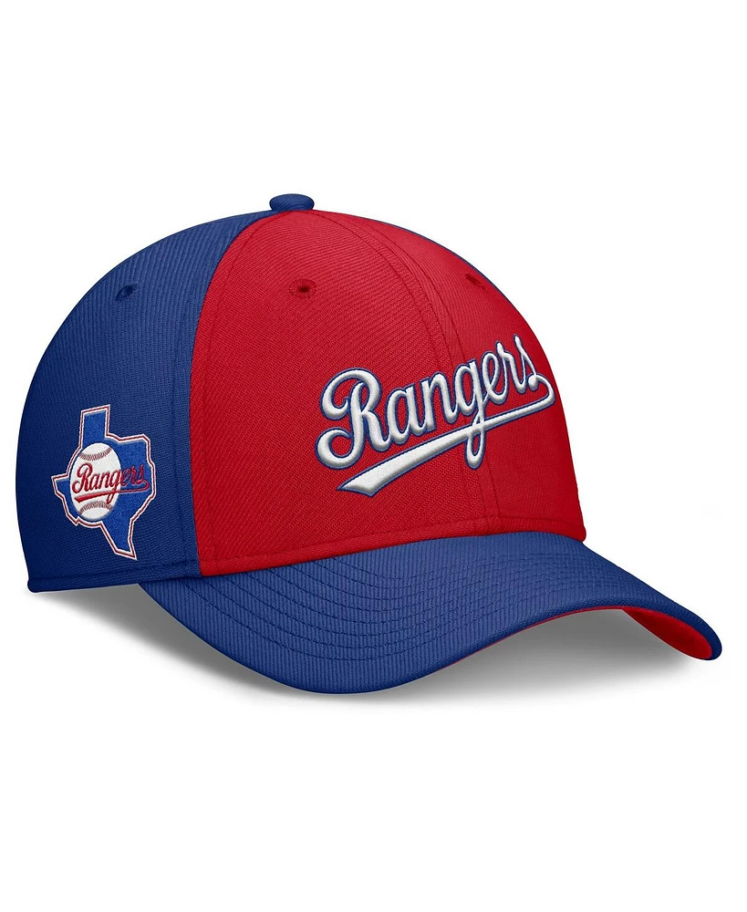 Nike Men's Royal/Red Texas Rangers Rise Swoosh Performance Flex Hat