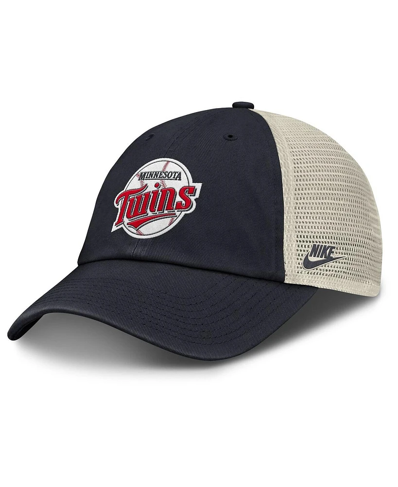 Nike Men's Navy/Natural Minnesota Twins Cooperstown Collection Club Trucker Adjustable Hat