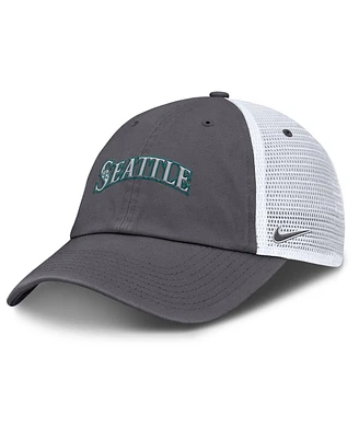 Nike Men's Gray Seattle Mariners Wordmark Club Adjustable Trucker Hat