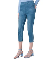 Hue Women's Mid-Rise Pull-On Denim Capri Leggings