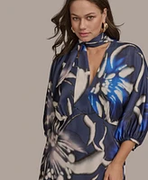 Donna Karan New York Plus Floral-Print A-Line Dress
