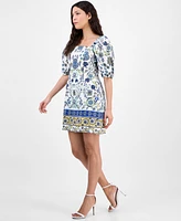 Anne Klein Women's Printed Puff-Sleeve Sheath Dress