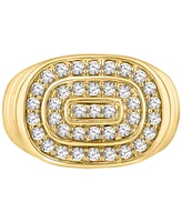 Men's Diamond Circular Cluster Oval Ring (1 ct. t.w.) in 10k Gold
