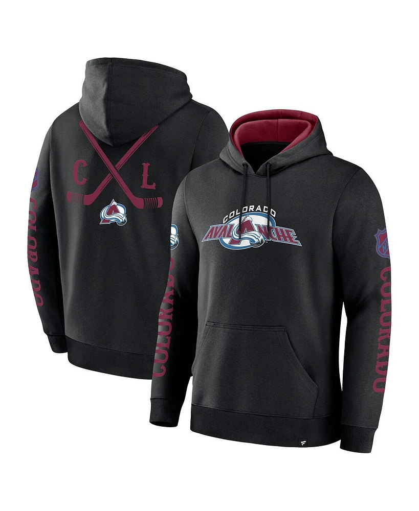 Fanatics Men's Black Colorado Avalanche Big City Legacy Fleece Pullover Hoodie