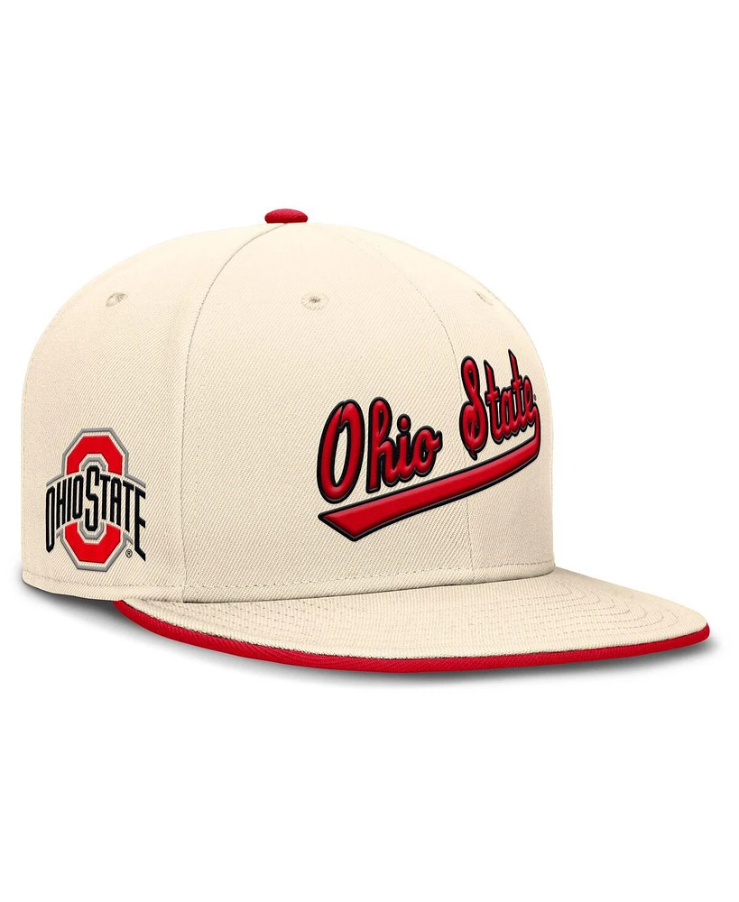 Nike Men's Natural Ohio State Buckeyes Primetime True Performance Fitted Hat