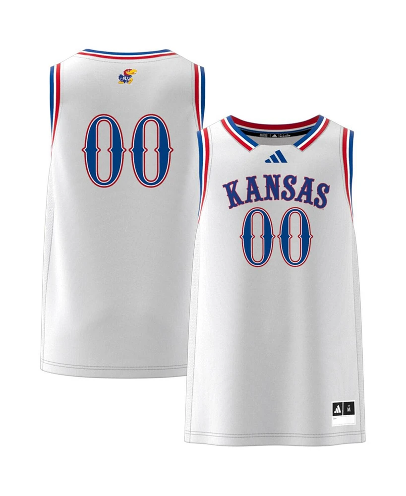 Adidas Men's 00 White Kansas Jayhawks Swingman Jersey