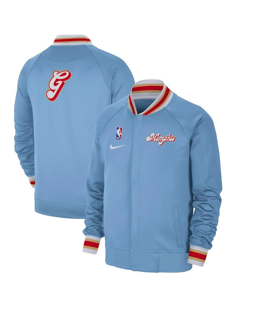 Nike Men's Light Blue Memphis Grizzlies 2024/25 City Edition Authentic Showtime Performance Full-Zip Jacket