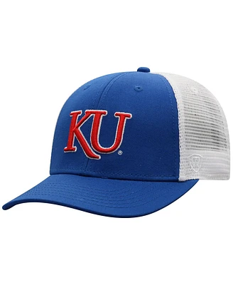 Top of the World Men's Royal/White Kansas Jayhawks Victory Baseline Trucker Adjustable Hat