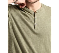 Men's Slub Knit Short Sleeve Relaxed Henley T-Shirt