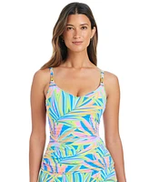 Bleu by Rod Beattie Women's On The Bright Side Printed Underwire Tankini Top