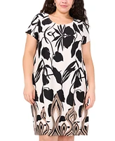 Msk Plus Printed Shift Dress