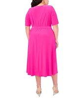 Msk Plus Tie-Waist Hardware A-Line Dress