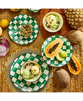Mackenzie Childs Emerald Check Dinnerware Serveware Collection