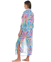 Bleu by Rod Beattie Women's On The Bright Side Printed Chiffon Cover-Up Maxi Dress
