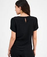 Ak Anne Klein Women's Tulip-Sleeve Blouse