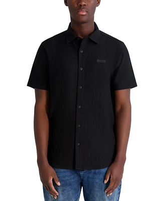 Karl Lagerfeld Paris Men's Regular-Fit Solid Textured Button-Down Shirt