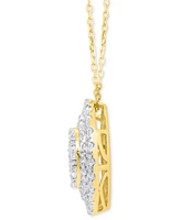 Forever Grown Diamonds Lab Diamond Double Halo Cluster 18" Pendant Necklace (2 ct. t.w.) Sterling Silver or 14k Gold-Plated