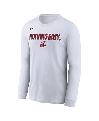 Nike Men's White Washington State Cougars 2025 On-Court Bench Long Sleeve T-Shirt