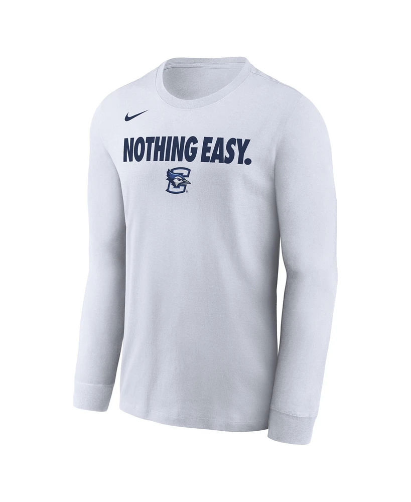 Nike Men's White Creighton Bluejays 2025 On-Court Bench Long Sleeve T-Shirt