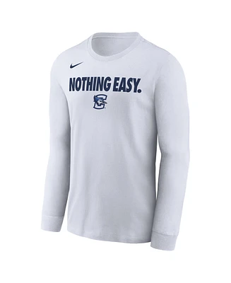 Nike Men's White Creighton Bluejays 2025 On-Court Bench Long Sleeve T-Shirt