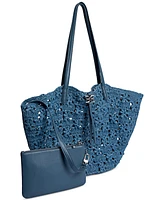 Sam Edelman Layla Floral Raffia Fan Tote