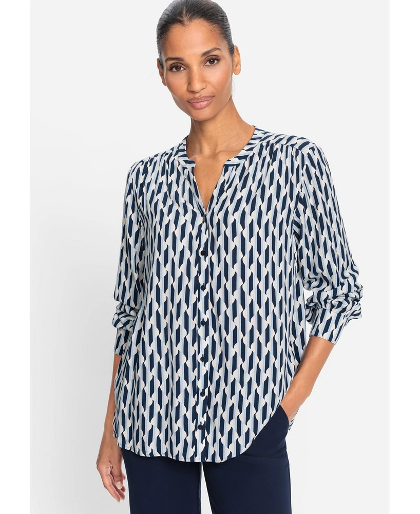 Olsen Women's Geo Print Tunic Shirt