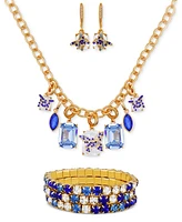 Guess Mixed Stone Butterfly Statement Necklace, Drop Earrings & 3-Pc. Stretch Bracelet Set