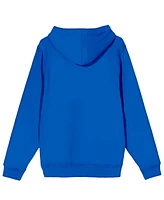 Tom & Jerry Boys Characters Mashup Block Layout Long Sleeve Royal Blue Hooded Sweatshirt-Medium