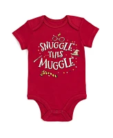 Harry Potter Baby Boys Bodysuit and Monthly Milestone Blanket 4 Piece Newborn