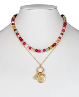 Patricia Nash Gold-Tone Beaded Convertible Pendant Necklace, 19" + 3" extender