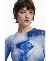 Desigual Women's Long sleeve kiss T-shirt