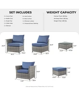 Xizzi 12 Pieces Outdoor Furniture Patio Sectional Sofa,No Assembly Required Pe Wicker Conversation Sets with Armchairs,Ottomans and Coffee Table