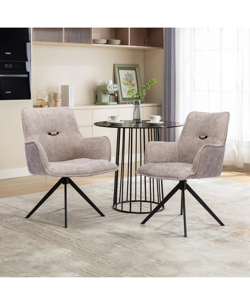 Dyhome Modern Swivel Dining Chairs / Accent Chair, with Metal Frame