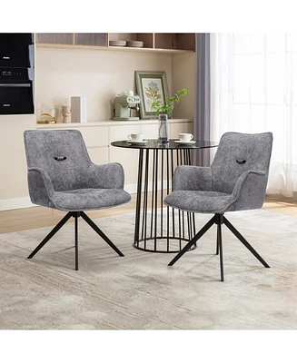 Dyhome Modern Swivel Dining Chairs / Accent Chair, with Metal Frame
