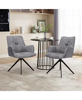 Dyhome Modern Swivel Dining Chairs / Accent Chair, with Metal Frame