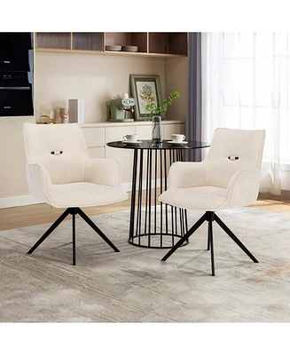 Dyhome Modern Swivel Dining Chairs / Accent Chair, with Metal Frame