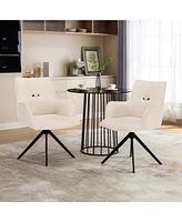 Dyhome Modern Swivel Dining Chairs / Accent Chair, with Metal Frame